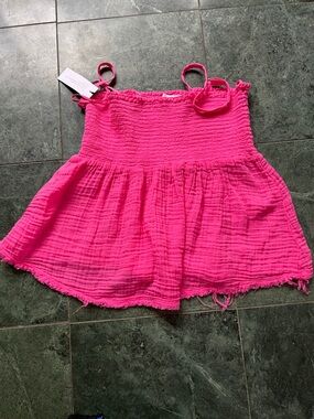 Bright Hot Pink Smocked Tank Top Dress